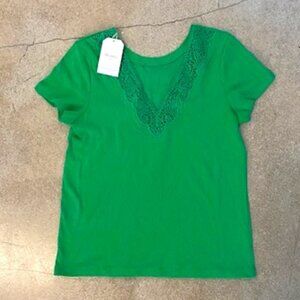 NWT! BERTHIE Paris Blouse, Green Top / 100% Cotton, Women's Size 4